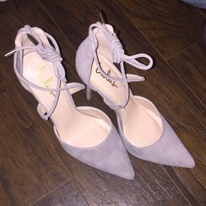 Gray lace up high heels lulus